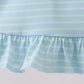 Blue Stripe Schoolhouse Appliqué Ruffle Set