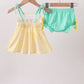 Mustard Honey Bear Embroidered Bloomer set