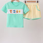 Mustard Honey Bear Embroidered Short Set