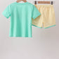 Mustard Honey Bear Embroidered Short Set