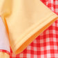 Mustard Character Plaid Embroidered Short Set