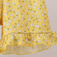 Blue Bus Floral Applique Ruffle Set