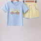 Blue Bus Applique Set