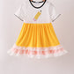 Mustard Pencil Ruffle Dress