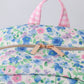 Blue Floral Character French Knot Ruffle Backpack