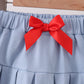 Blue Apple Embroidered Skorts Set