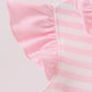 Pink Stripe Apple Book Appliqué Dress
