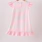 Pink Stripe Apple Book Appliqué Dress