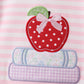 Pink Stripe Apple Book Appliqué Ruffle Set
