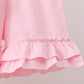 Pink Stripe Apple Book Appliqué Ruffle Set