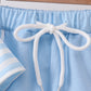 Blue Stripe Apple Book Appliqué Set