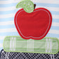 Blue Stripe Apple Book Appliqué Set