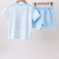 Blue Stripe Apple Book Appliqué Set