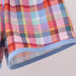Blue Bus Embroidered Plaid Set