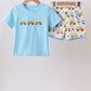 Blue Bus Embroidered Set