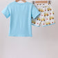 Blue Bus Embroidered Set