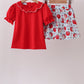 Red School Apple Skorts Set