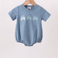 Blue Farm Tractor Embroidered Bubble