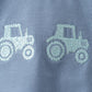 Blue Farm Tractor Embroidered Bubble