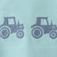 Blue Farm Tractor Embroidered Set