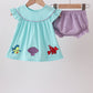 Blue under the sea Embroidered Bloomer Set