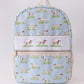 Blue hunting dog embroidery backpack