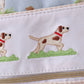 Blue hunting dog embroidery backpack