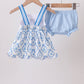Blue Shells Embroidered Bloomer Set