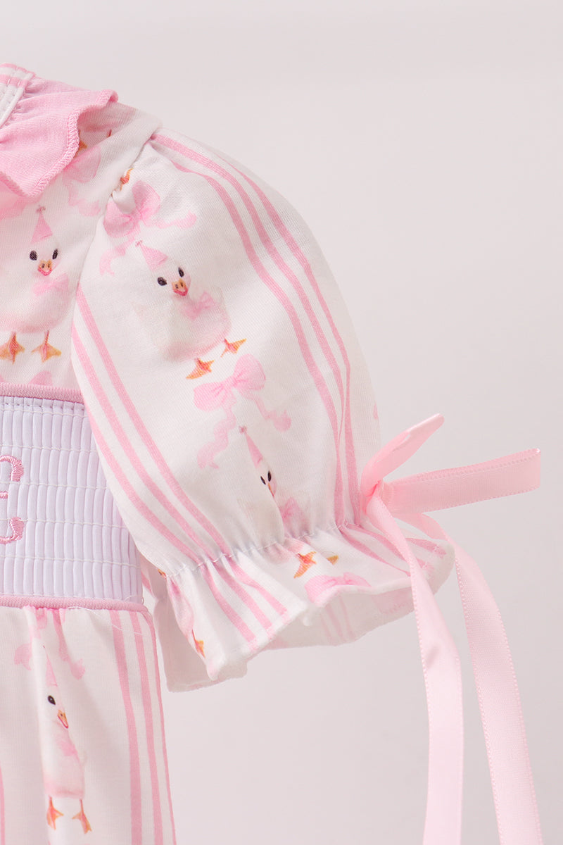 Pink Goose Smocked Bubble