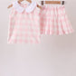 Pink Gingham Skorts Set