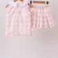 Pink Gingham Skorts Set