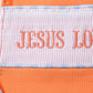 Coral Jesus Loves me Smocked Jon Jon