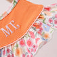 Coral Jesus Loves me Embroidered Floral Ruffle Dress