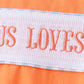 Coral Jesus Loves me Smocked Gingham Shorts Set