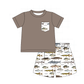 Fish Embroidered Shorts Set