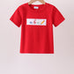Red ABC Embroidered Top