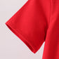 Red ABC Embroidered Top