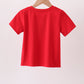 Red ABC Embroidered Top