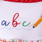 Red ABC Embroidered Plaid Dress