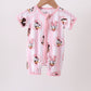 Pink character bamboo romper