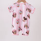 Pink character bamboo romper