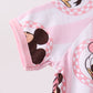 Pink character bamboo romper