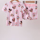 Pink character bamboo pajama set