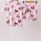 Pink character bamboo pajama set