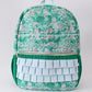 Green floral ruffle backpack