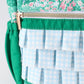 Green floral ruffle backpack