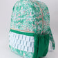 Green floral ruffle backpack