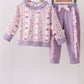 Purple Butterfly Ruffle Jogger Set