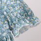 Teal Floral Lace Bow Dress