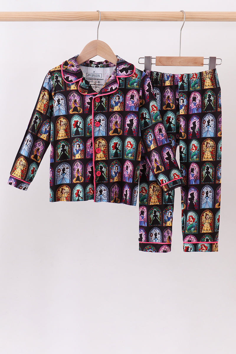 Black princess bamboo pajama set